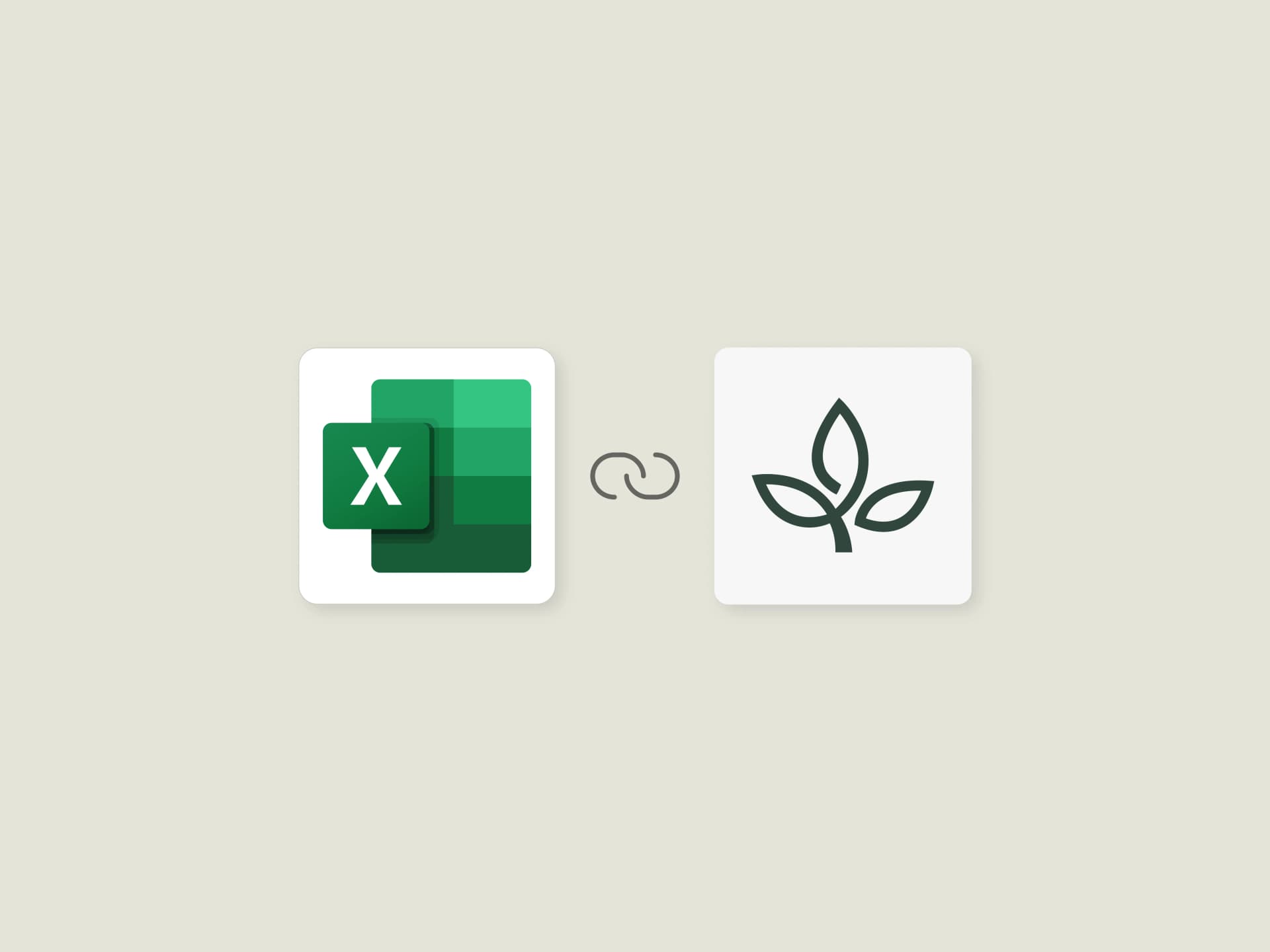 Excel icon linked to Cicely AI icon representing seamless integration